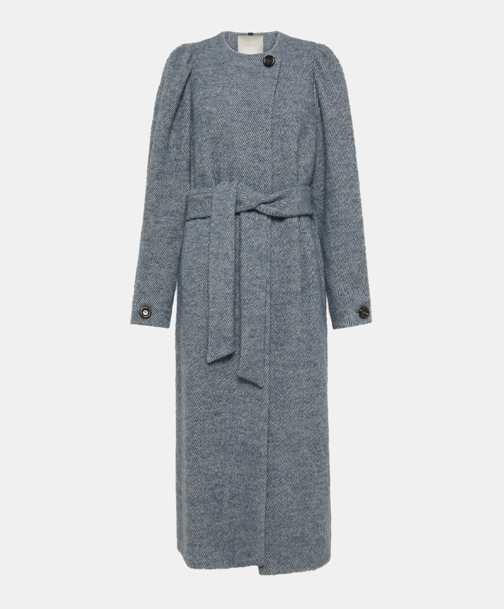 RONDINE COAT IN BOUCLE WOOL - POWDER - Clothing - Momonì