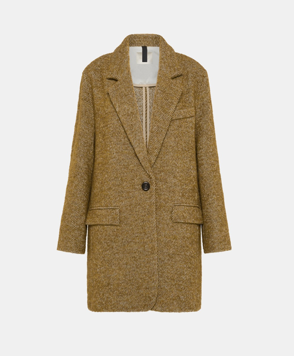 DAINO JACKET IN BOUCLE WOOL - BARK - Clothing - Momonì