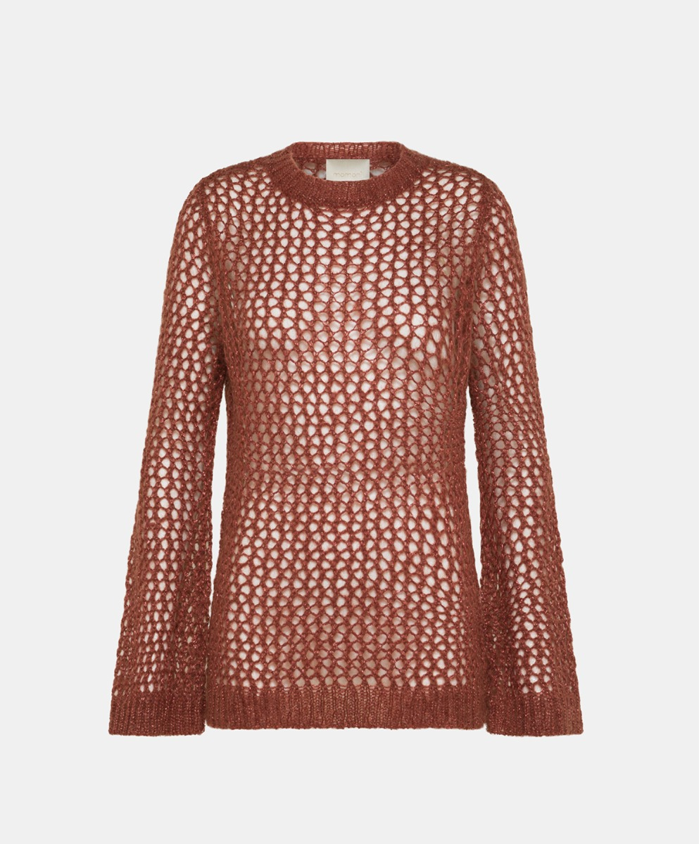 CICALA SWEATER IN MOHAIR/LUREX MESH - BURNT - Clothing - Momonì