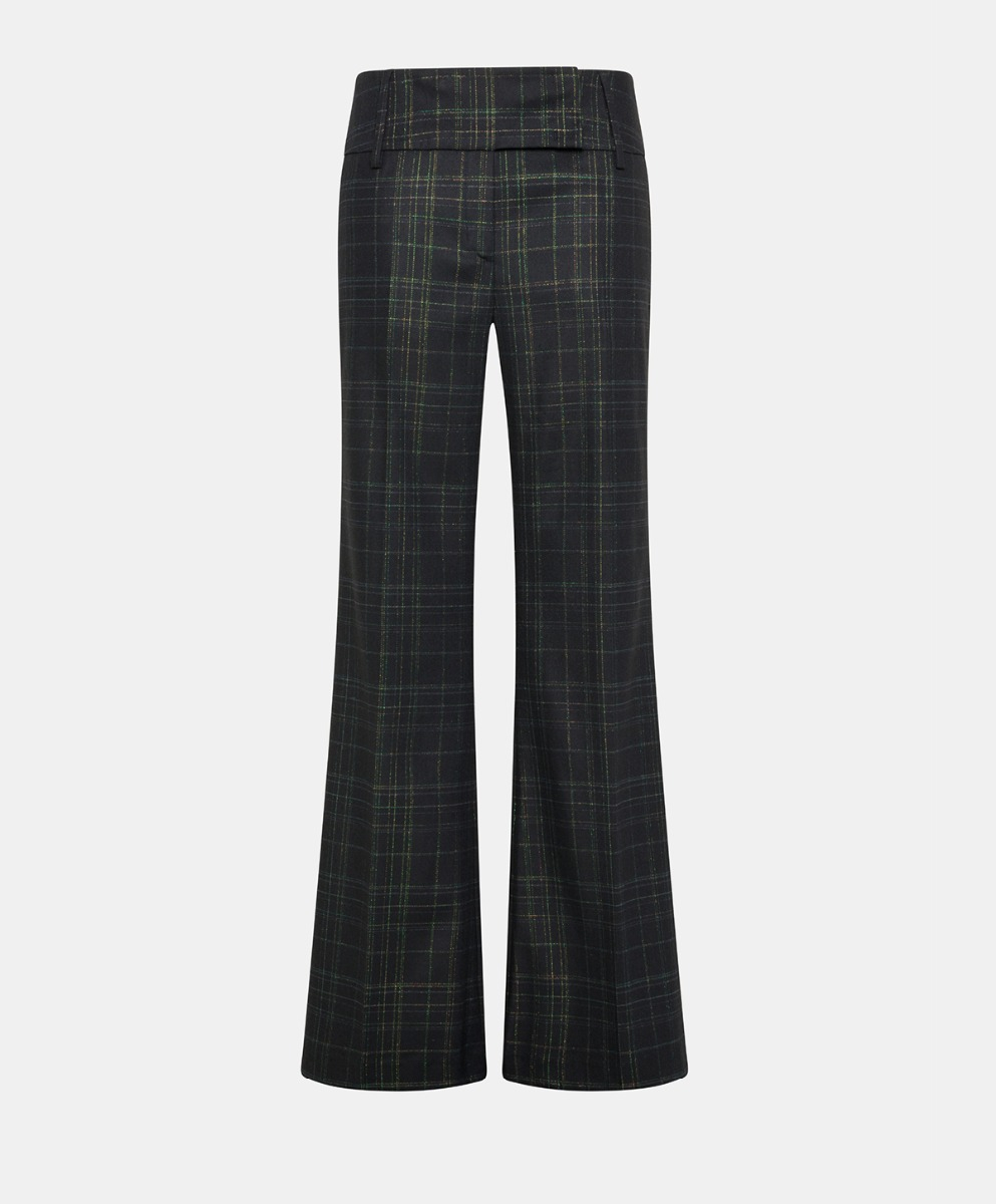 PETTIROSSO PANTS IN LUREX CHECK - BLUE/GREEN - Clothing - Momonì