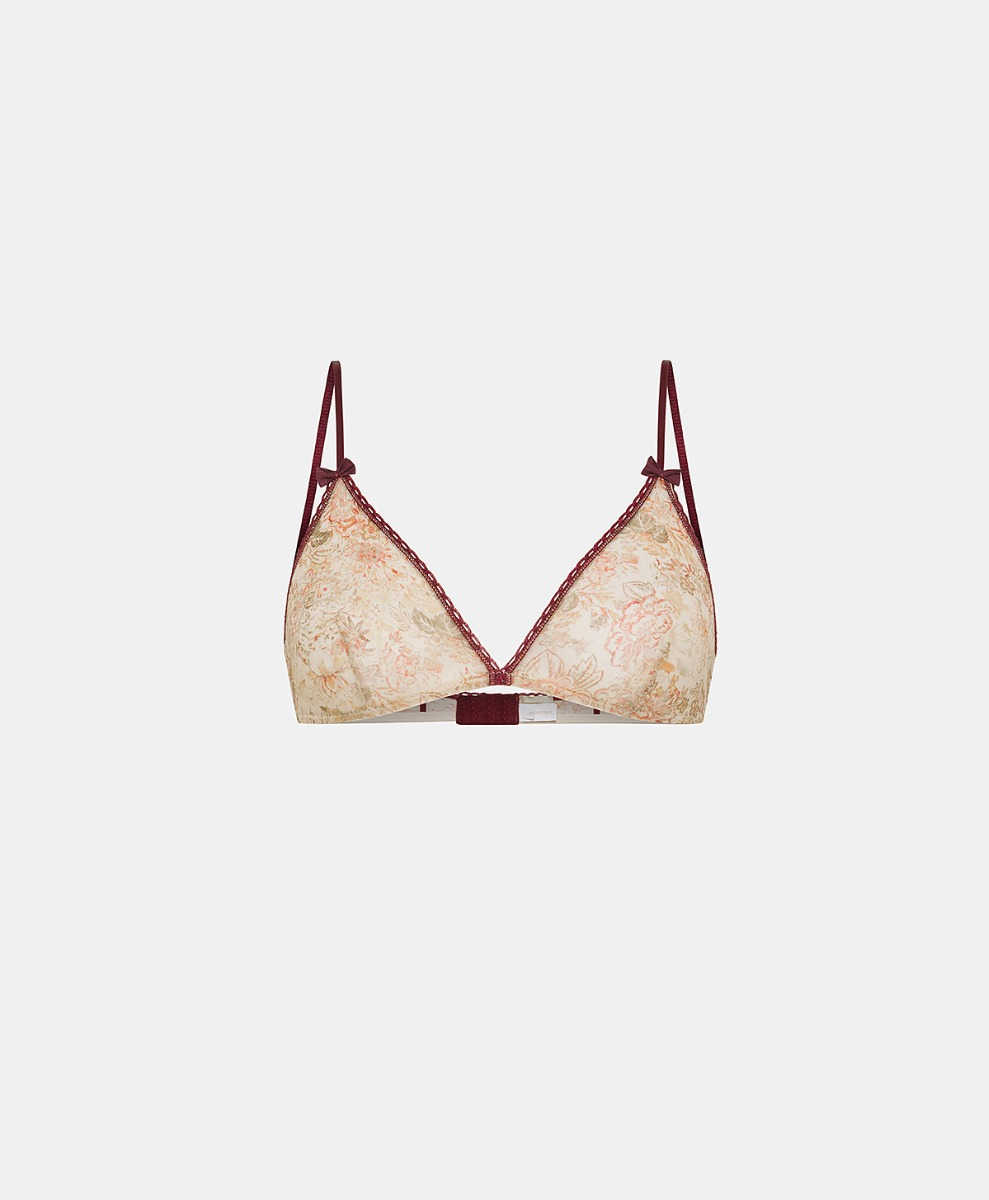 AMETHIST BRA IN PRINTED NYLON - MULTICOLOR ROSE - Momonì