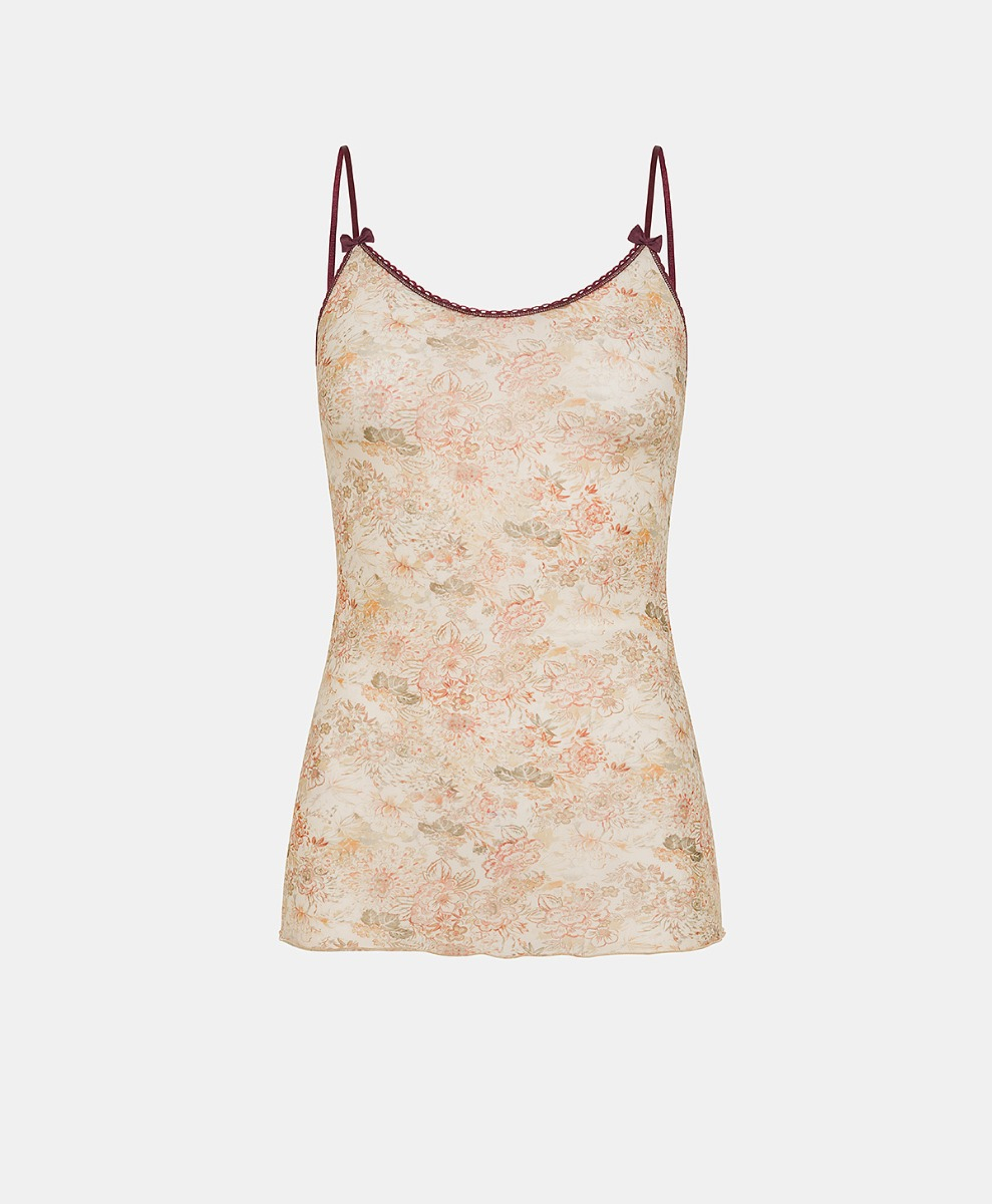 TOP AIRELLE EN NYLON IMPRIMÉ - MULTICOLORE ROSE - Momonì