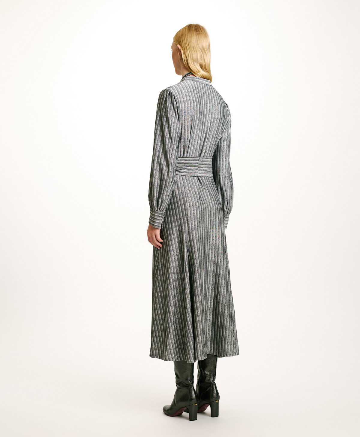 CONSTANT DRESS IN JERSEY LUREX - GREY MULTICOLOR - Momonì