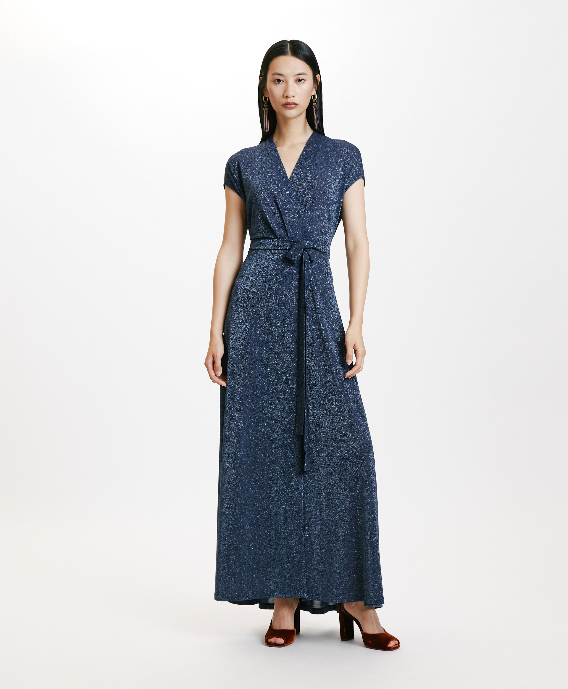 ROBE COTONARIA EN JERSEY LUREX - DENIM - Momonì