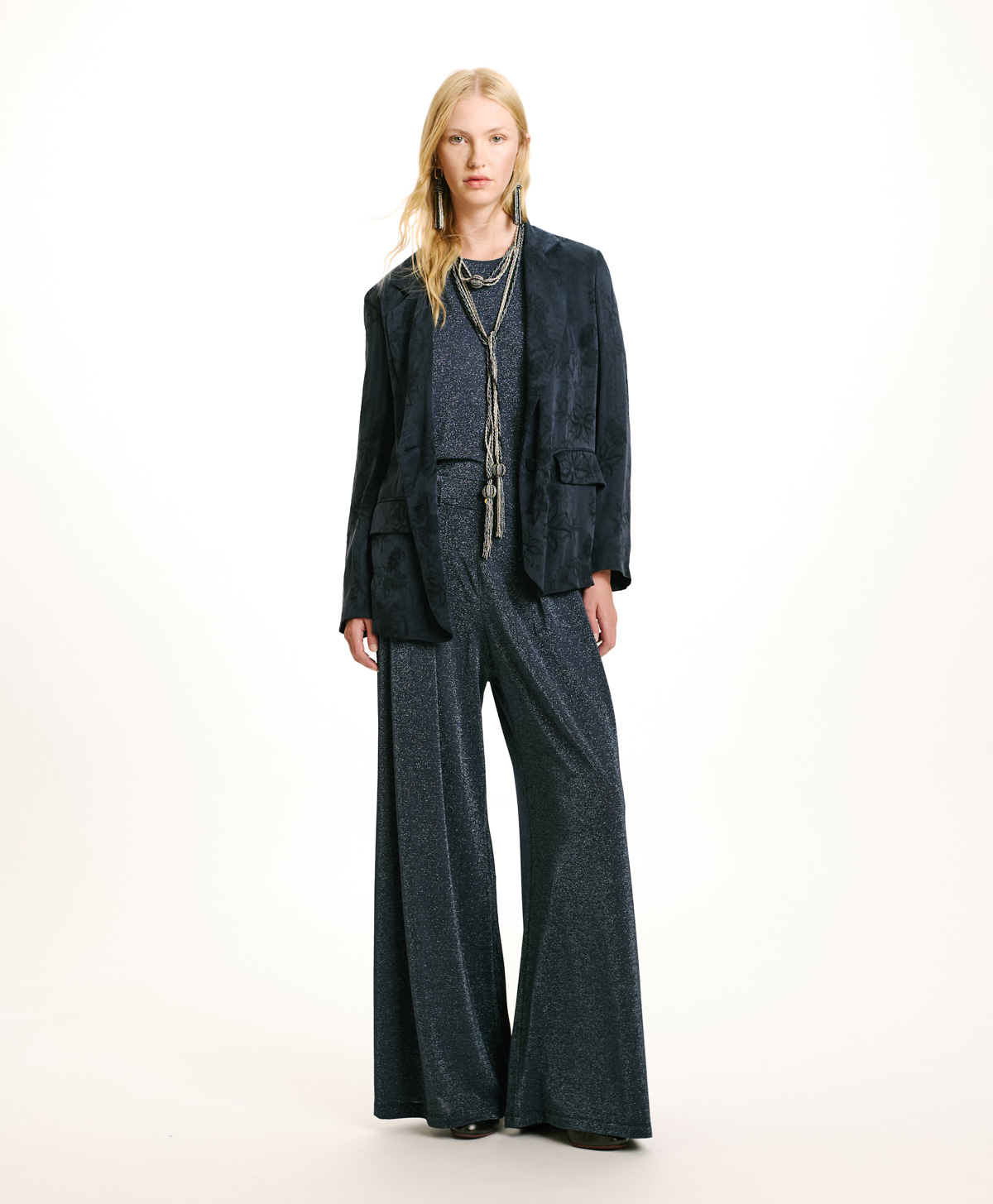 PANTALON ASPEN EN JERSEY LUREX - DENIM - Momonì