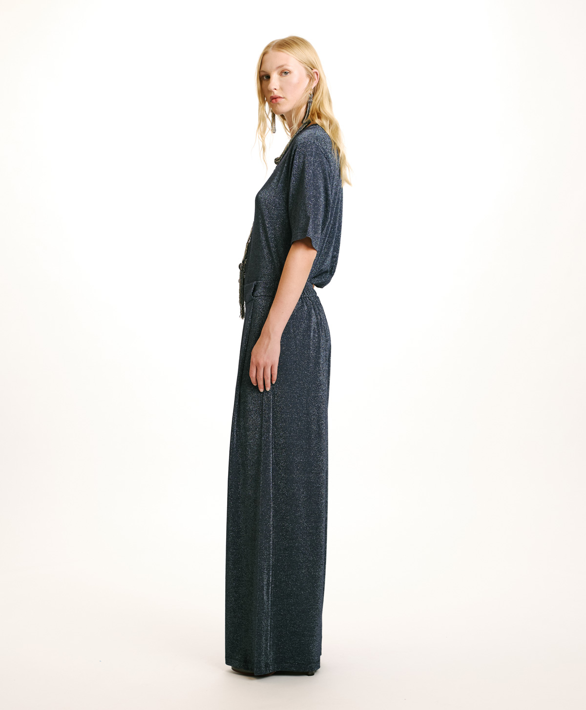 PANTALON ASPEN EN JERSEY LUREX - DENIM - Momonì