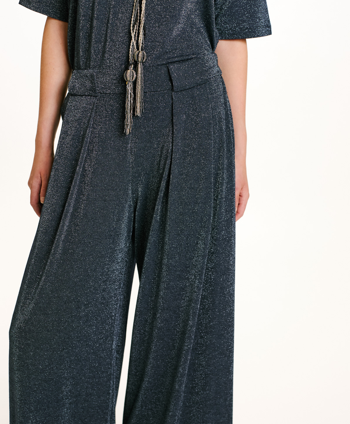 PANTALON ASPEN EN JERSEY LUREX - DENIM - Momonì