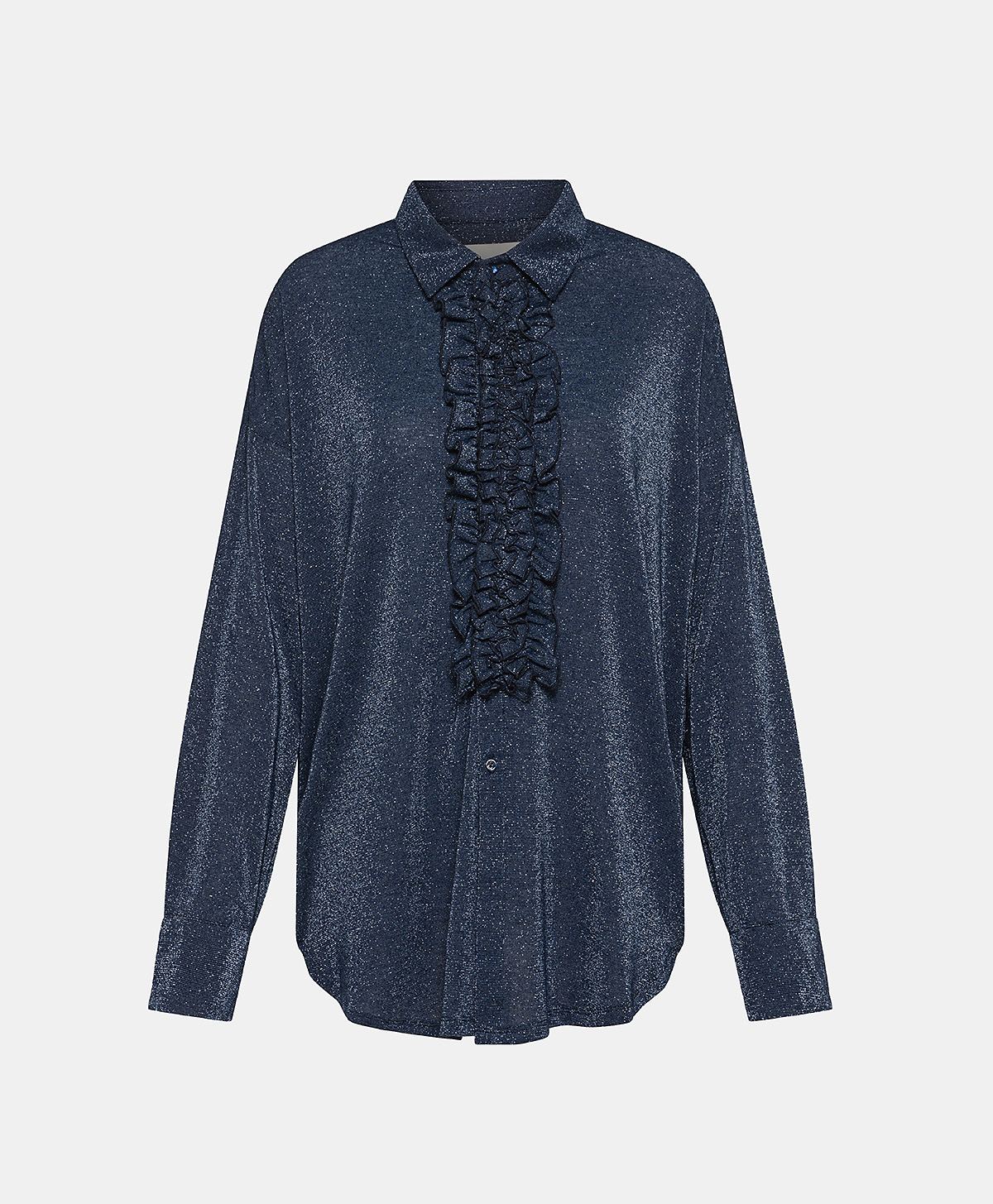 BILANCIA SHIRT IN JERSEY LUREX - DENIM - Momonì