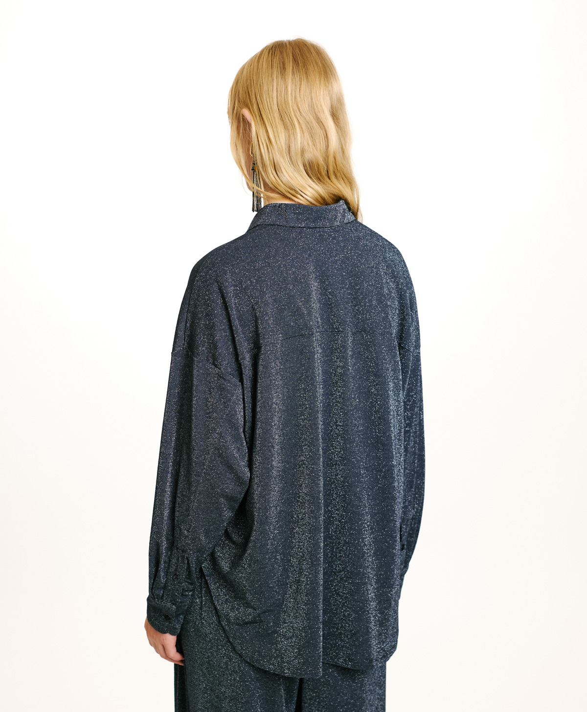 BILANCIA SHIRT IN JERSEY LUREX - DENIM - Momonì