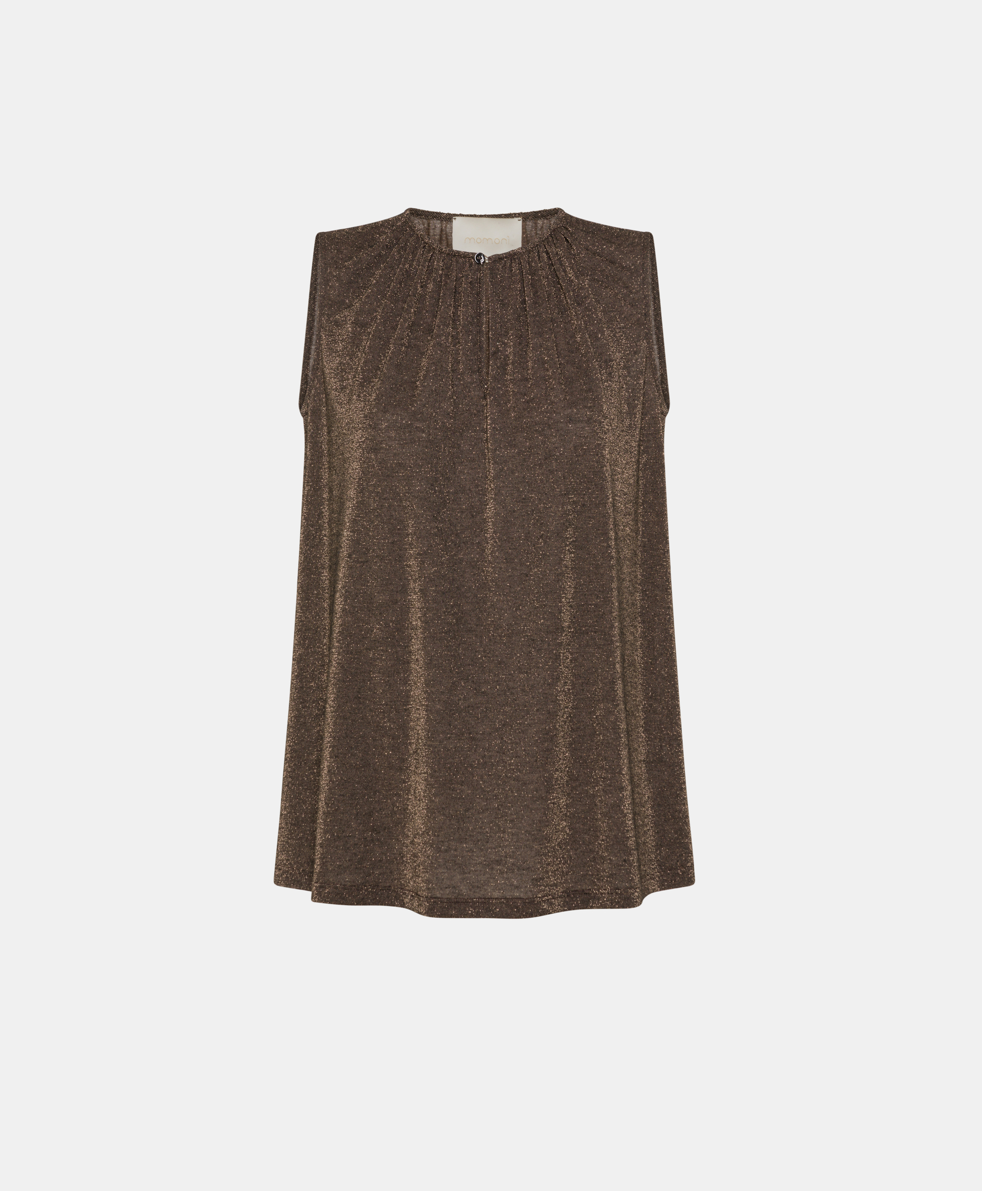 CRIS TOP IN LUREX JERSEY - COPPER - Clothing - Momonì