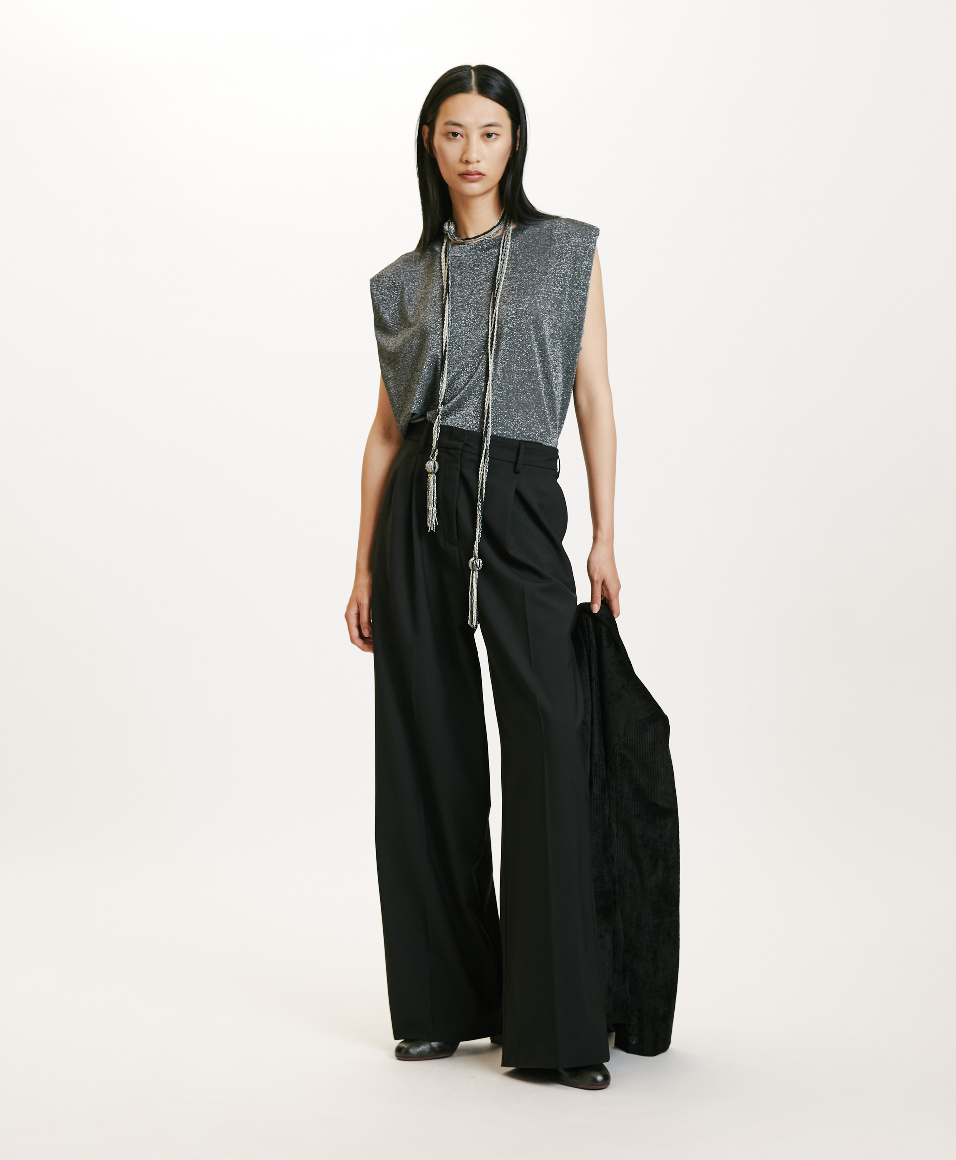 ENNA TSHIRT IN JERSEY LUREX - DARK GREY - Clothing - Momonì