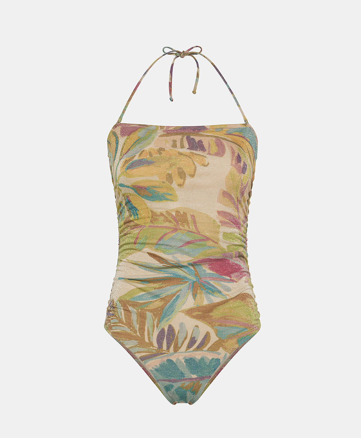 TEQUILA SWIMSUIT IN PRINTED LUREX JERSEY - MULTICOLOR AQUAMARINE - Beachwear - Momonì