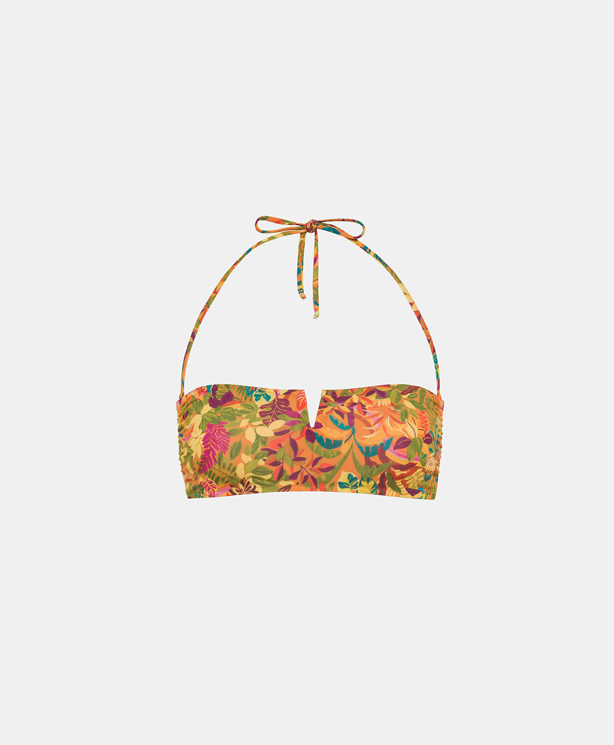 CARMEN TOP IN PRINTED LYCRA - MULTICOLOR ORANGE - Beachwear - Momonì