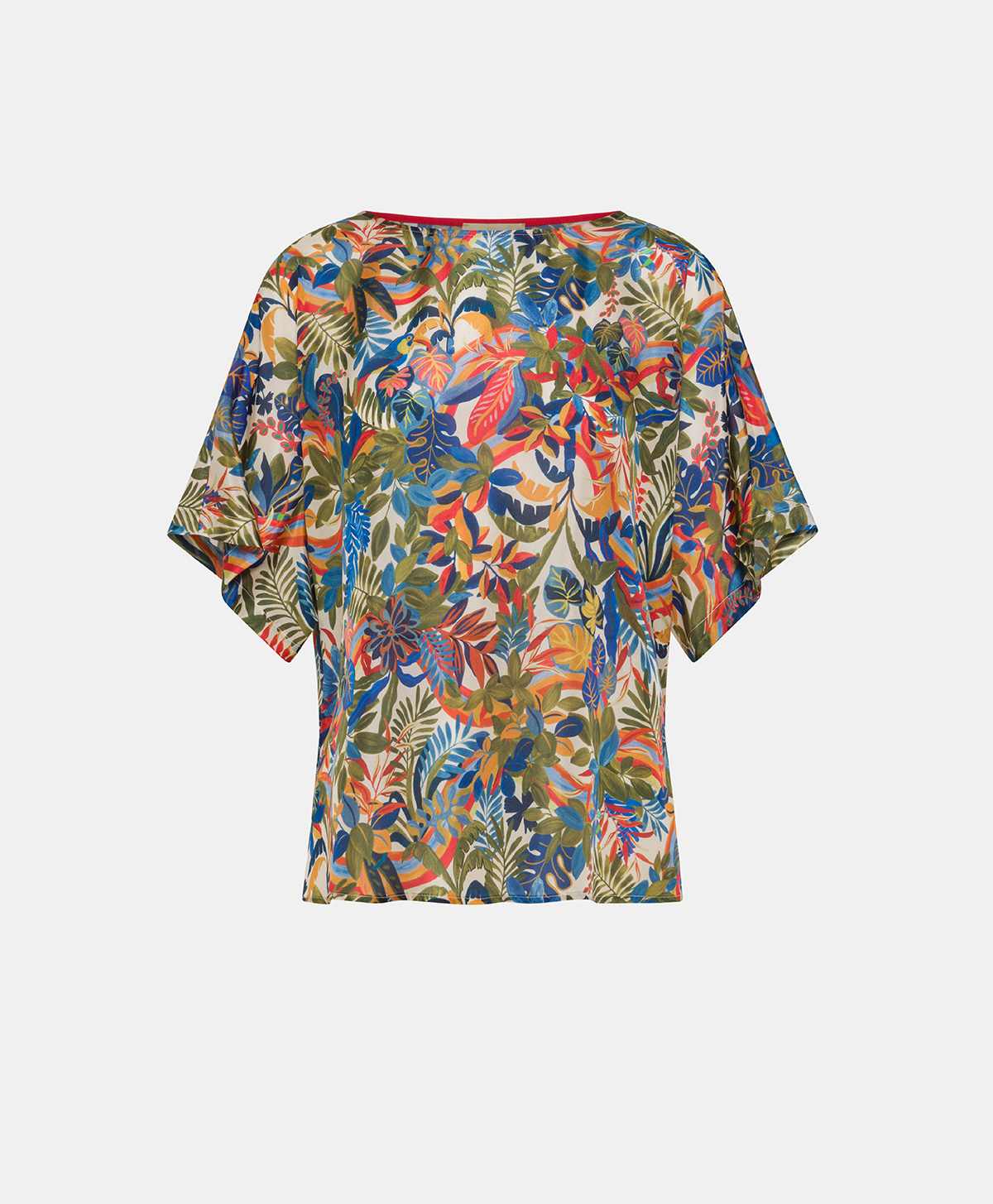 JARI BLOUSE IN PRINTED HABUTAI - MULTICOLOR CREAM - Clothing - Momonì