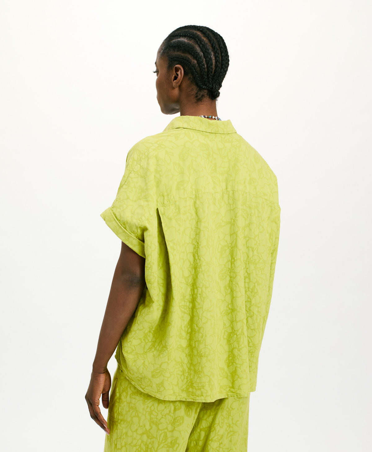 BLOUSE CAROLINA EN POPELINE FAÇONNÉE - LIME - Momonì
