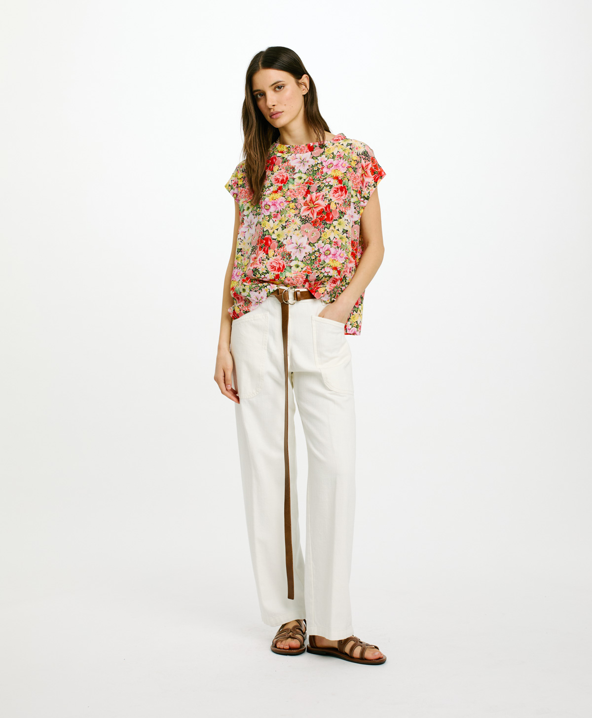 CURACAO BLOUSE IN PRINTED CREPE DE CHINE - MULTICOLOR PINK - Clothing - Momonì