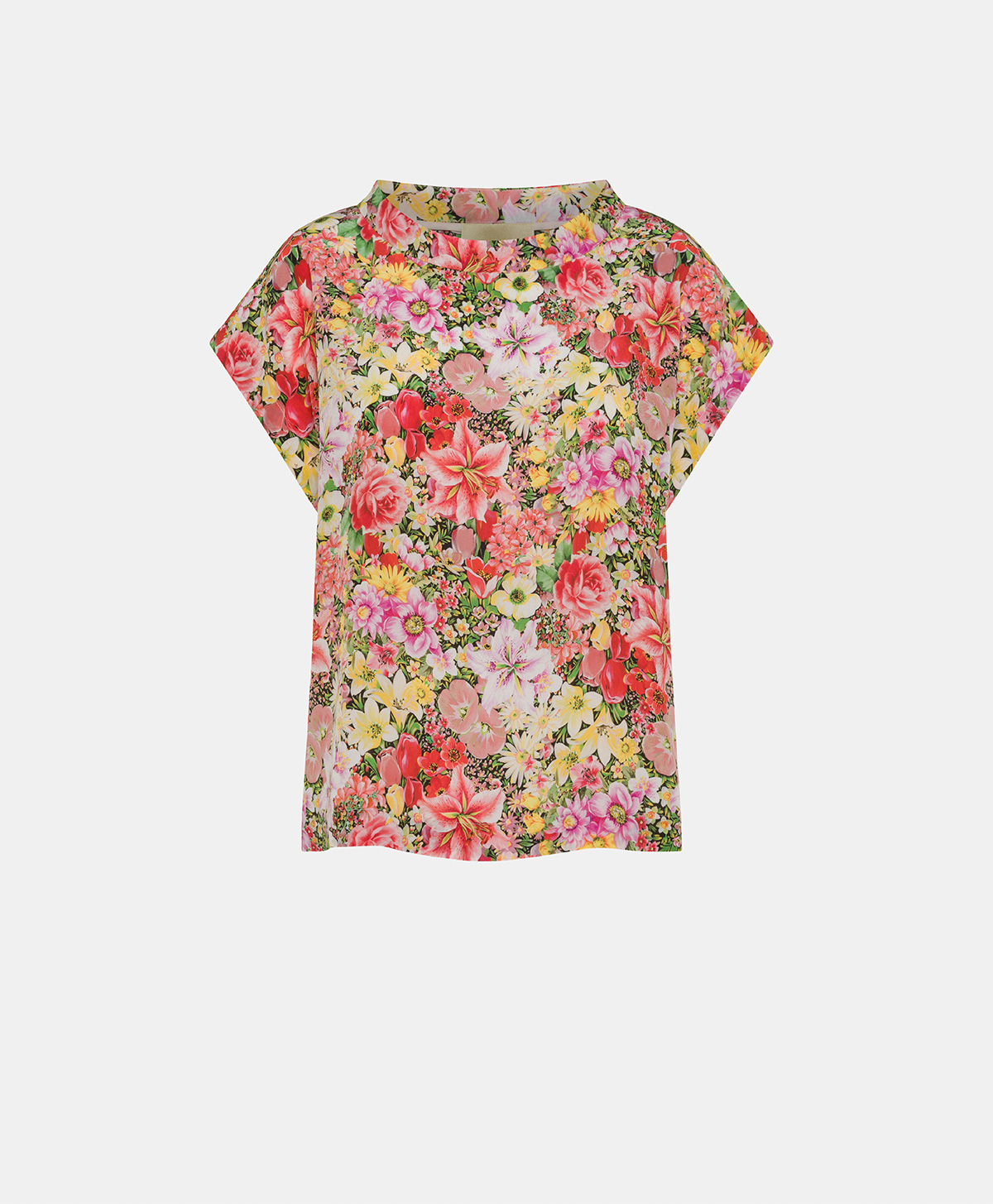 CURACAO BLOUSE IN PRINTED CREPE DE CHINE - MULTICOLOR PINK - Clothing - Momonì