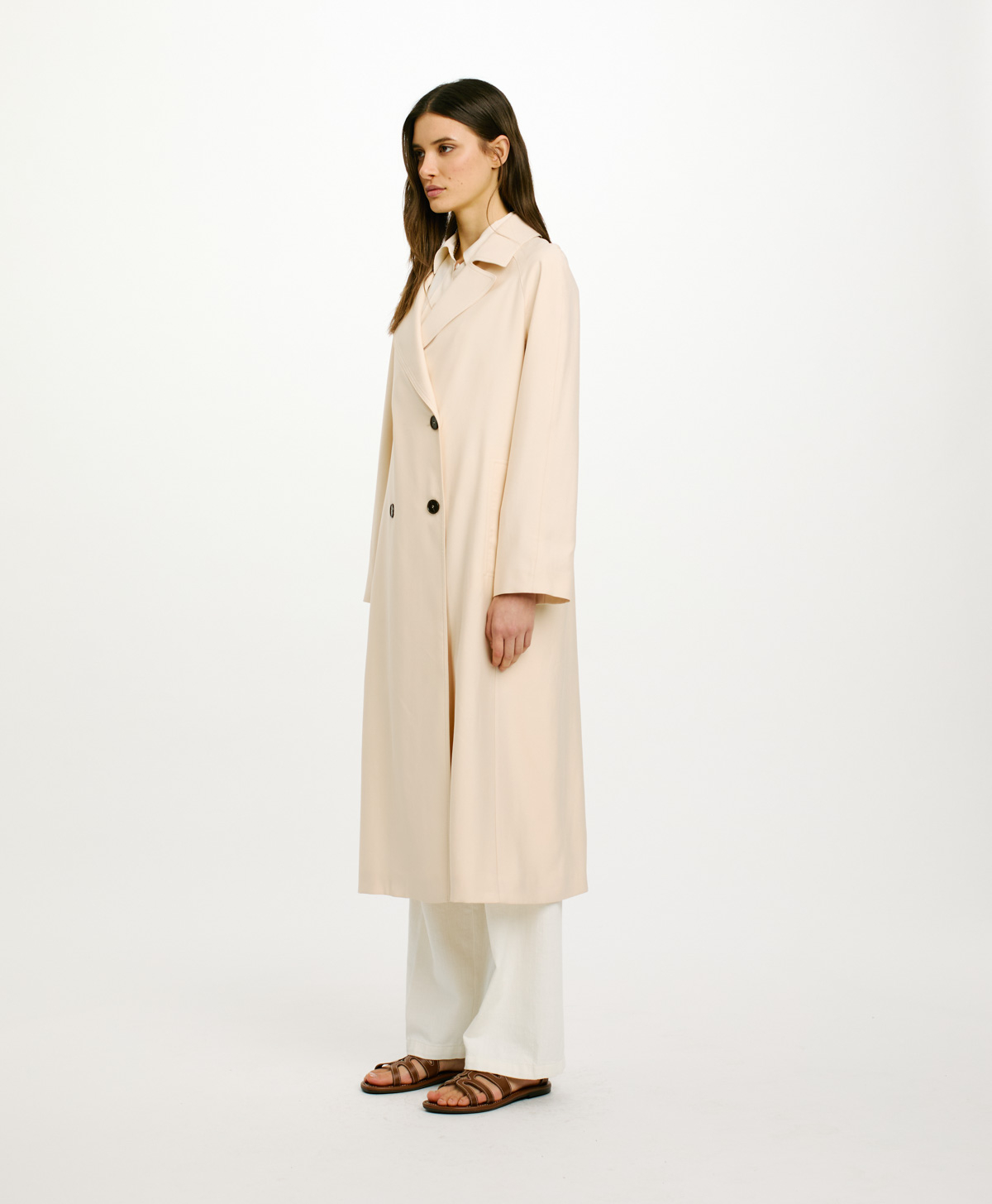 ALTA COAT IN VISCOSE GABARDINE - CREAM - Momonì