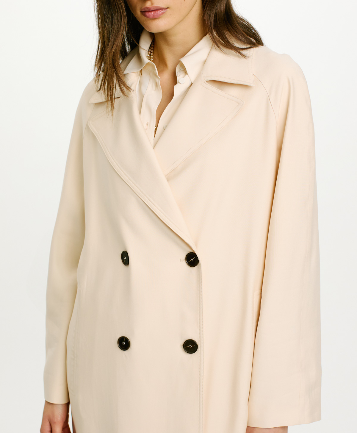 ALTA COAT IN VISCOSE GABARDINE - CREAM - Momonì