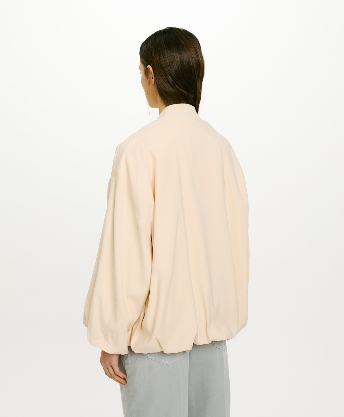 OSLO JACKET IN VISCOSE GABARDINE - CREAM - Momonì