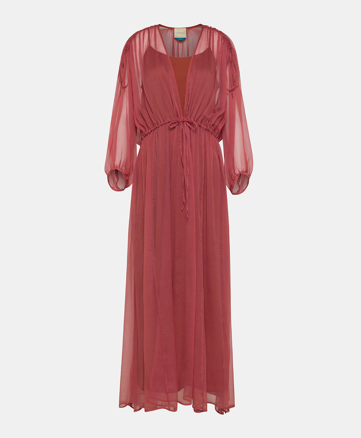 VESTITO CILE IN CHIFFON CREPON DI SETA - RUGGINE - Clothing - Momonì