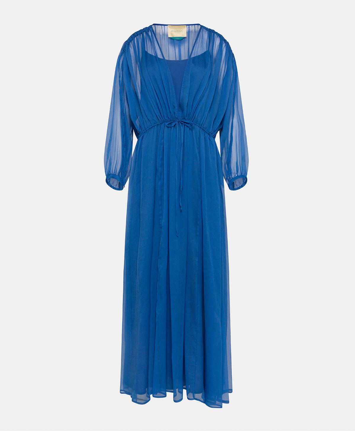 VESTITO CILE IN CHIFFON CREPON DI SETA - COBALTO - Clothing - Momonì