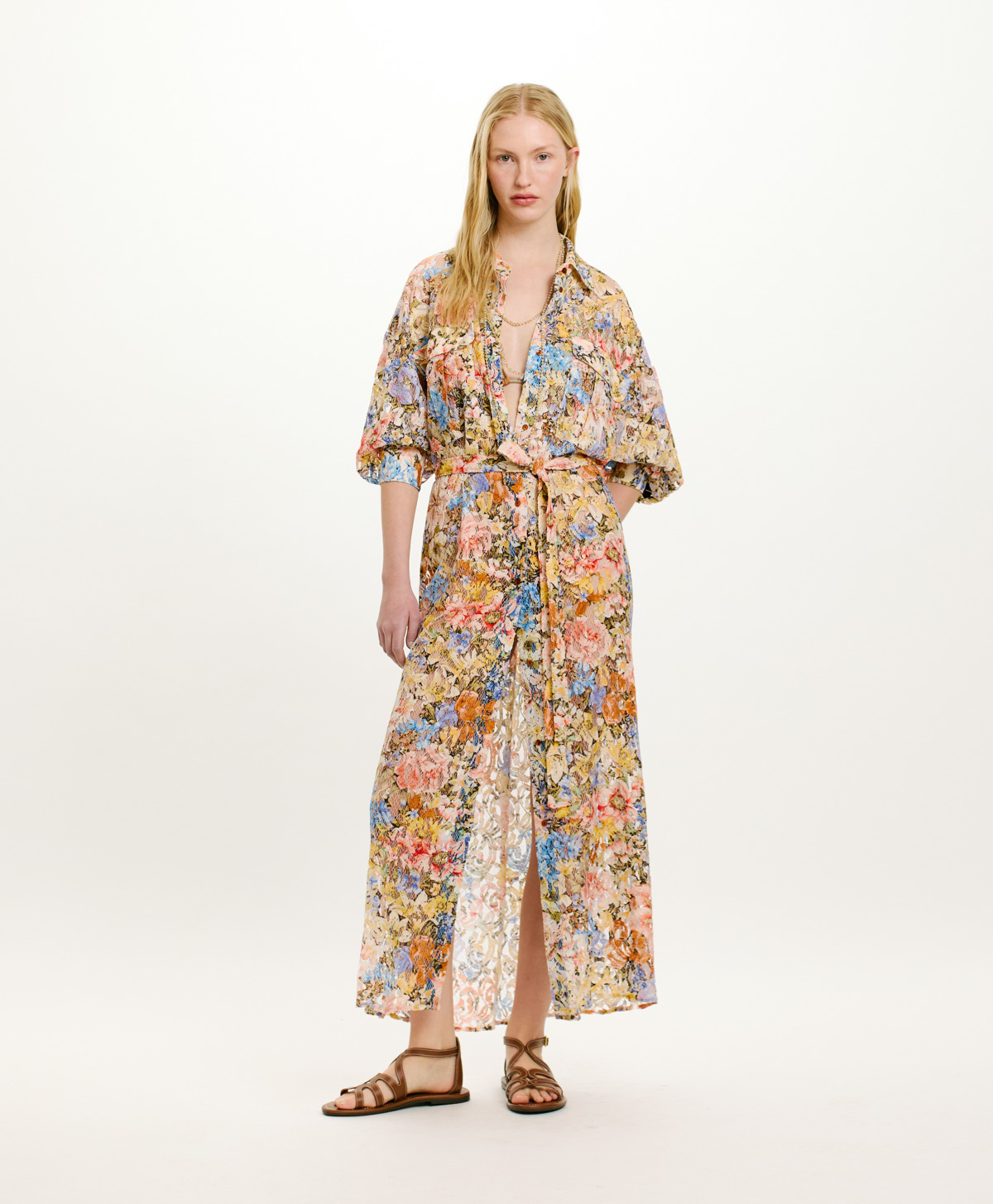 VESTITO SANTAREM IN PIZZO STAMPATO - MULTICOLOR PASTELLO - Clothing - Momonì