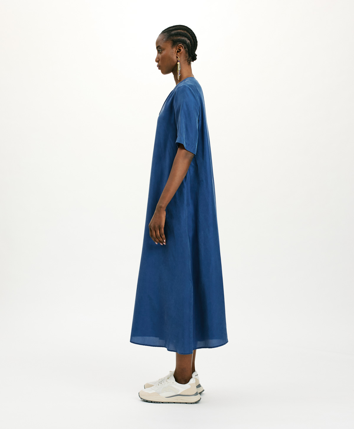 CARNAVAL DRESS IN HABUTAI SILK - BLUE - Momonì