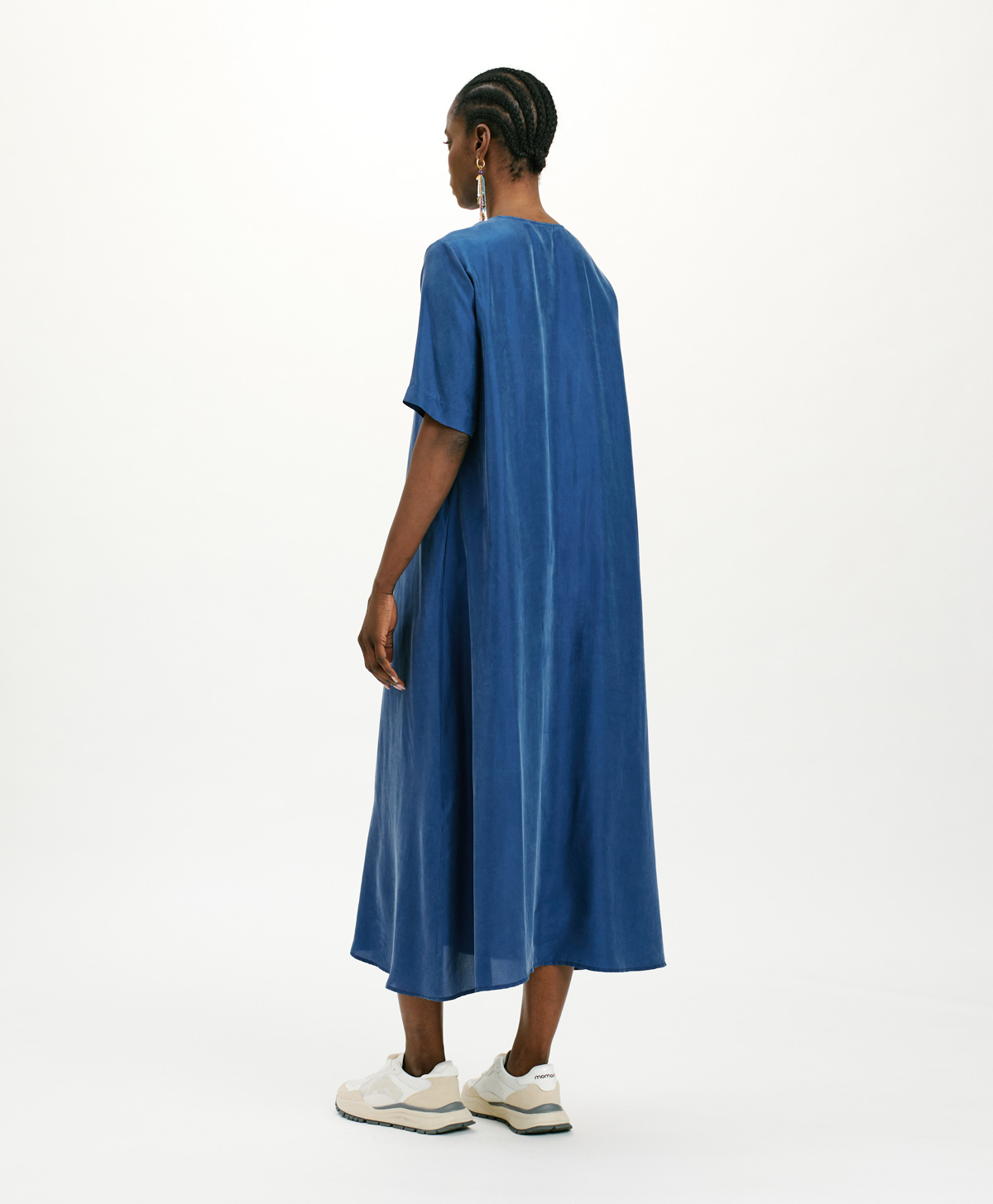 CARNAVAL DRESS IN HABUTAI SILK - BLUE - Momonì