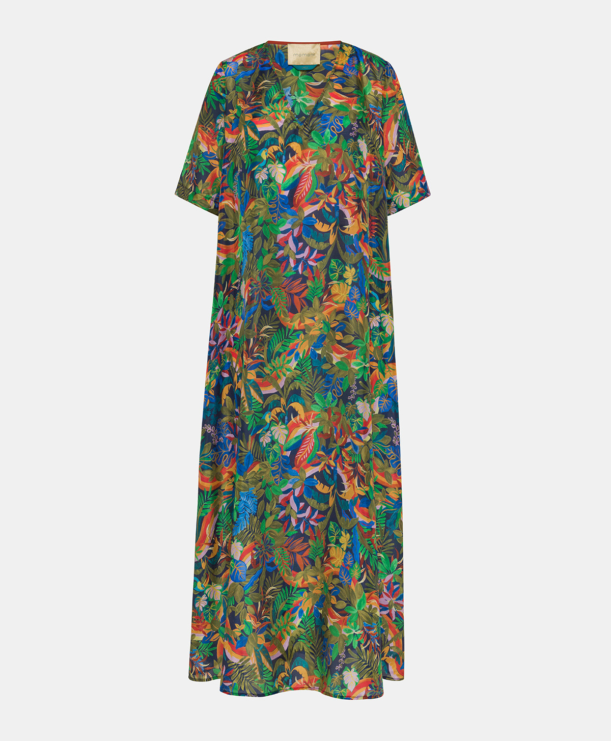 CARNAVAL DRESS IN PRINTED HABUTAI SILK - MULTICOLOR BLUE - Clothing - Momonì
