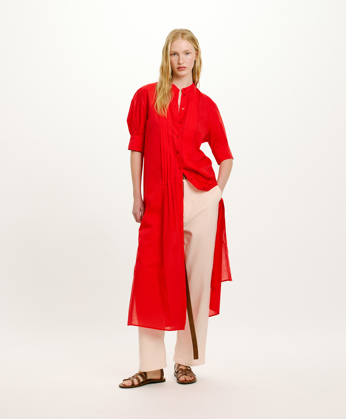 VESTITO SEAN IN VOILE DI COTONE - ROSSO - Clothing - Momonì