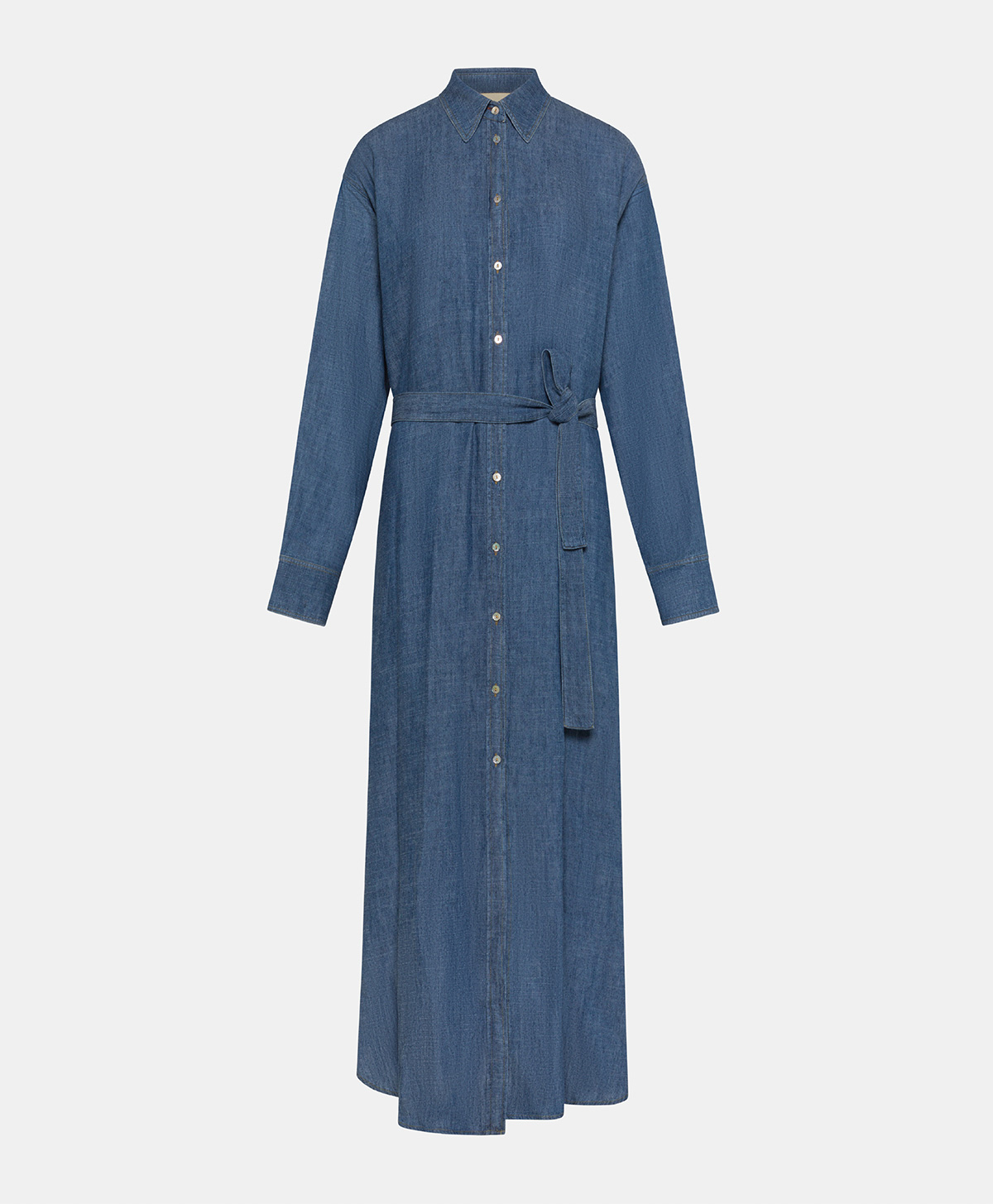 LAPARUS DRESS IN STONEWASHED CHAMBRAY - BLUE JEANS - Clothing - Momonì