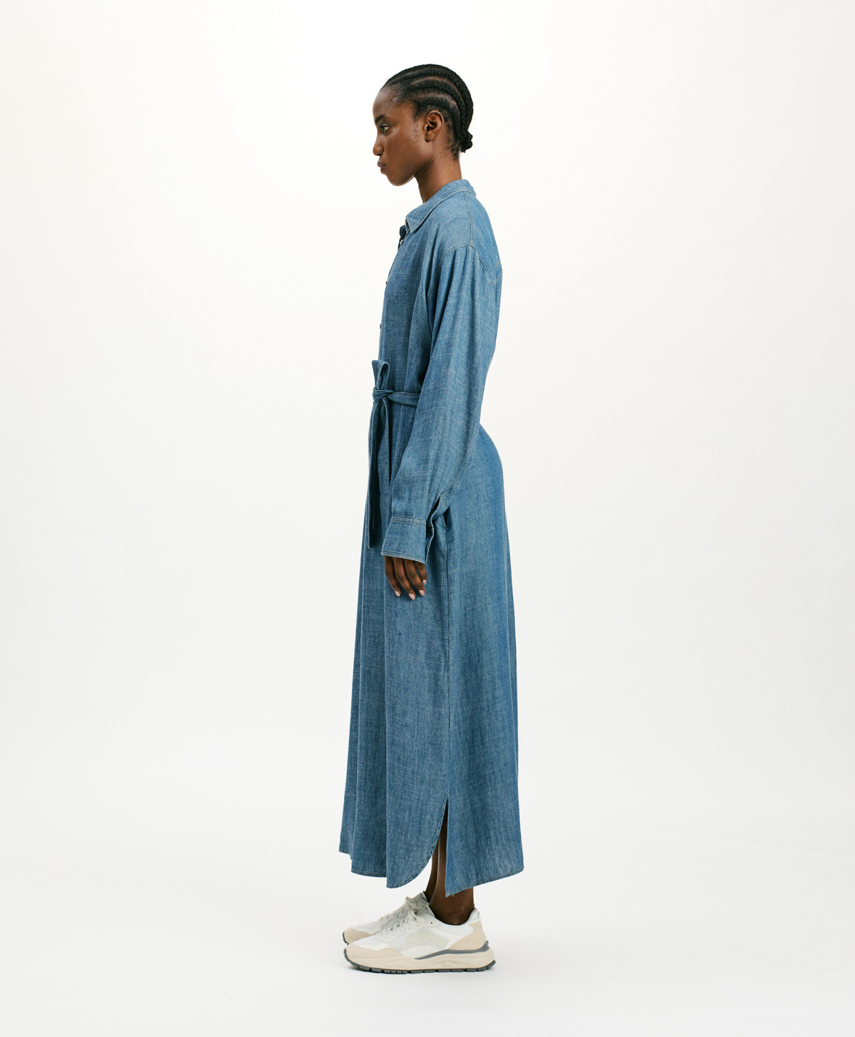 LAPARUS DRESS IN STONEWASHED CHAMBRAY - BLUE JEANS - Momonì