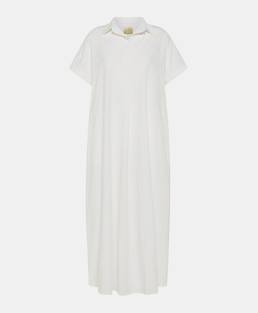 VESTITO CALIGO IN POPELINE OPERATO - BIANCO - Clothing - Momonì