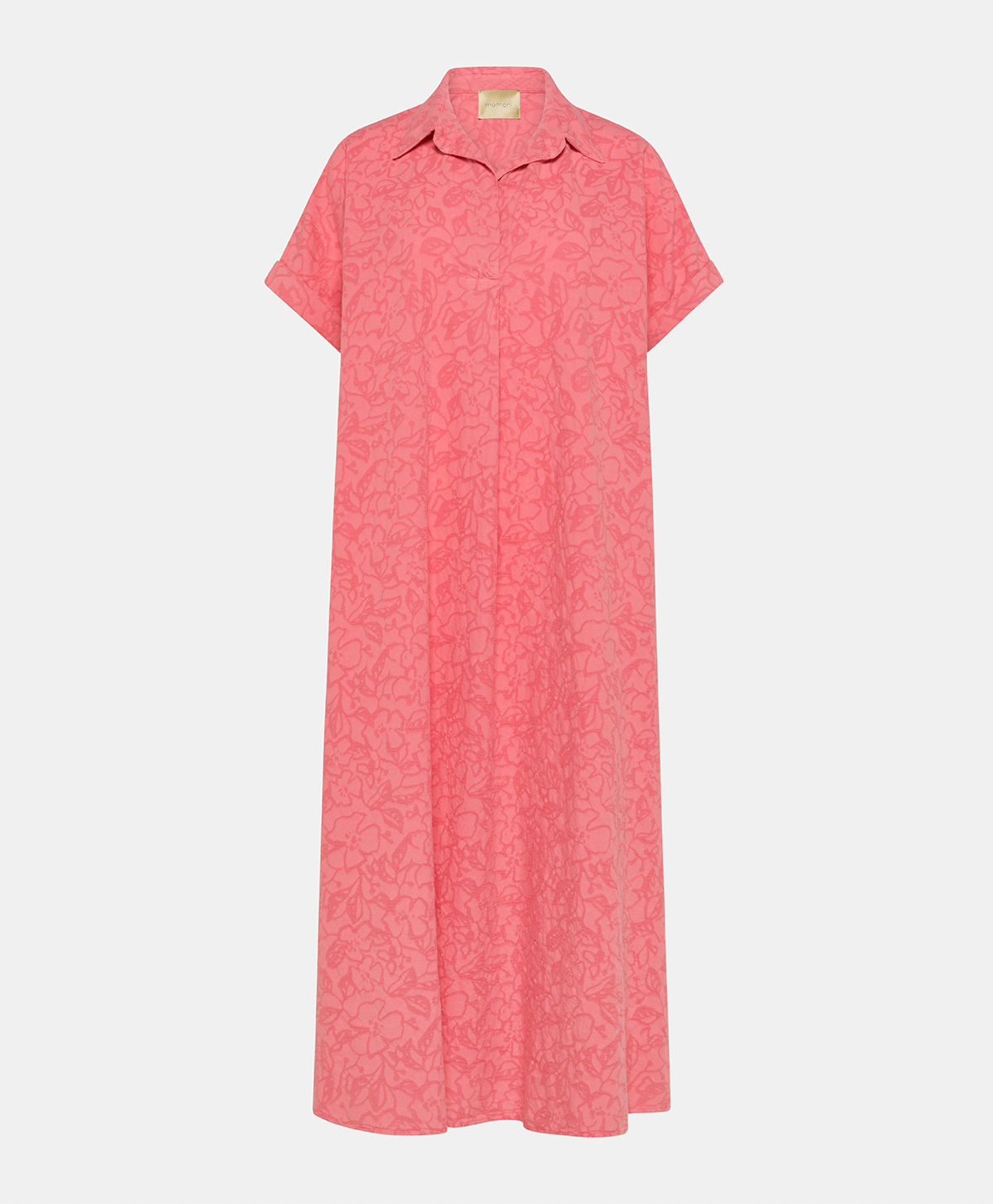 CALIGO DRESS IN TEXTURED POPLIN - CORAL - Clothing - Momonì