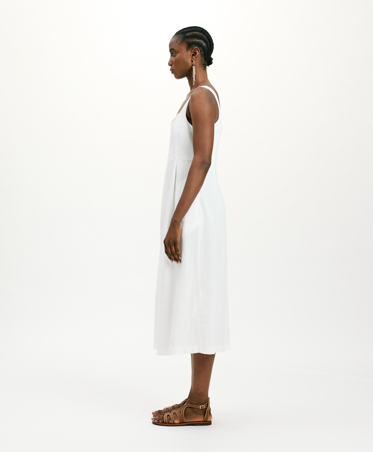 SHUE DRESS IN TEXTURED POPLIN - WHITE - Momonì