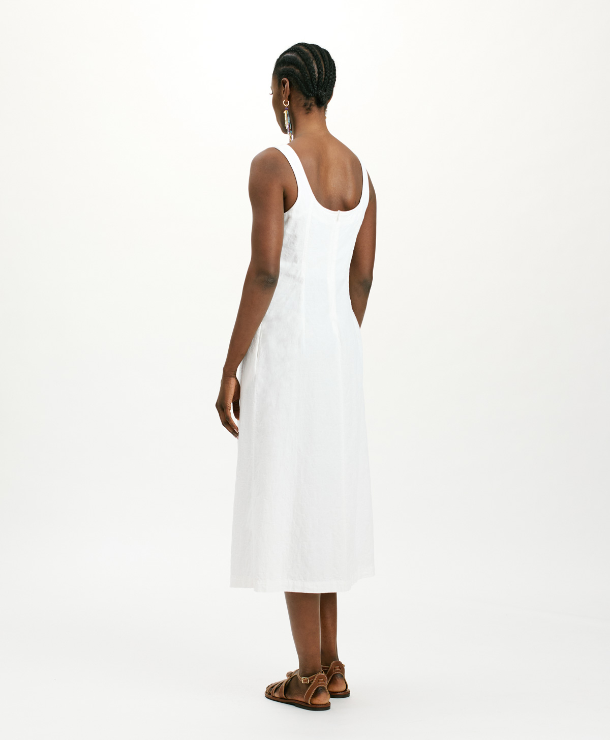 SHUE DRESS IN TEXTURED POPLIN - WHITE - Momonì