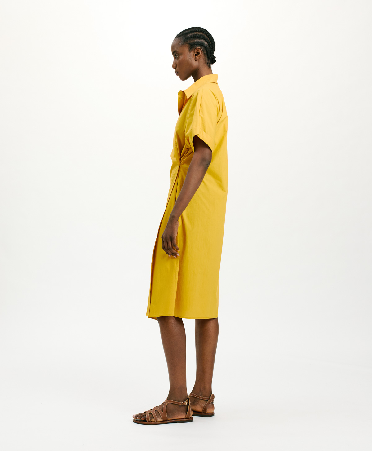ROBE PARA EN POPELINE FERME - JAUNE - Momonì