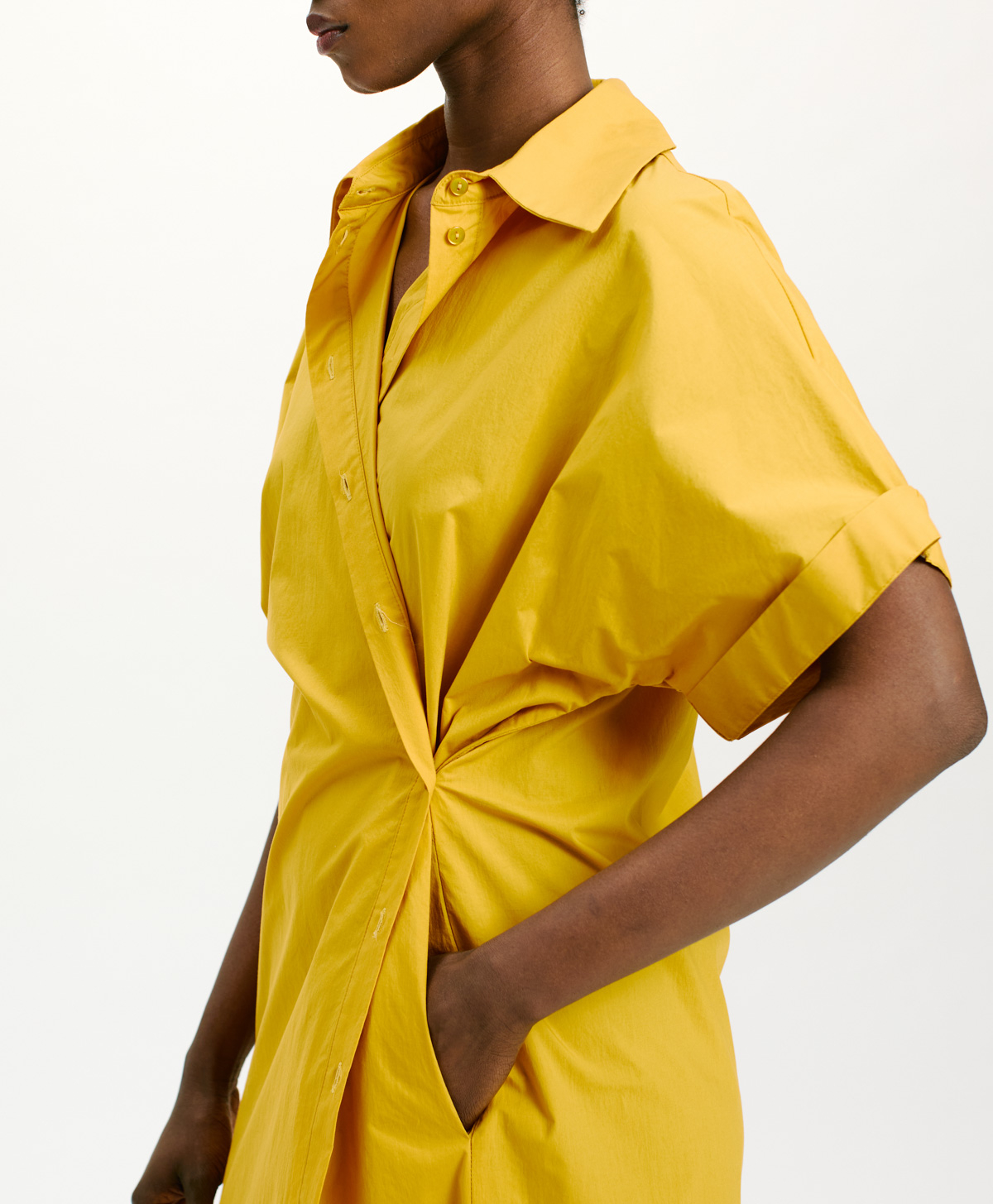 ROBE PARA EN POPELINE FERME - JAUNE - Momonì