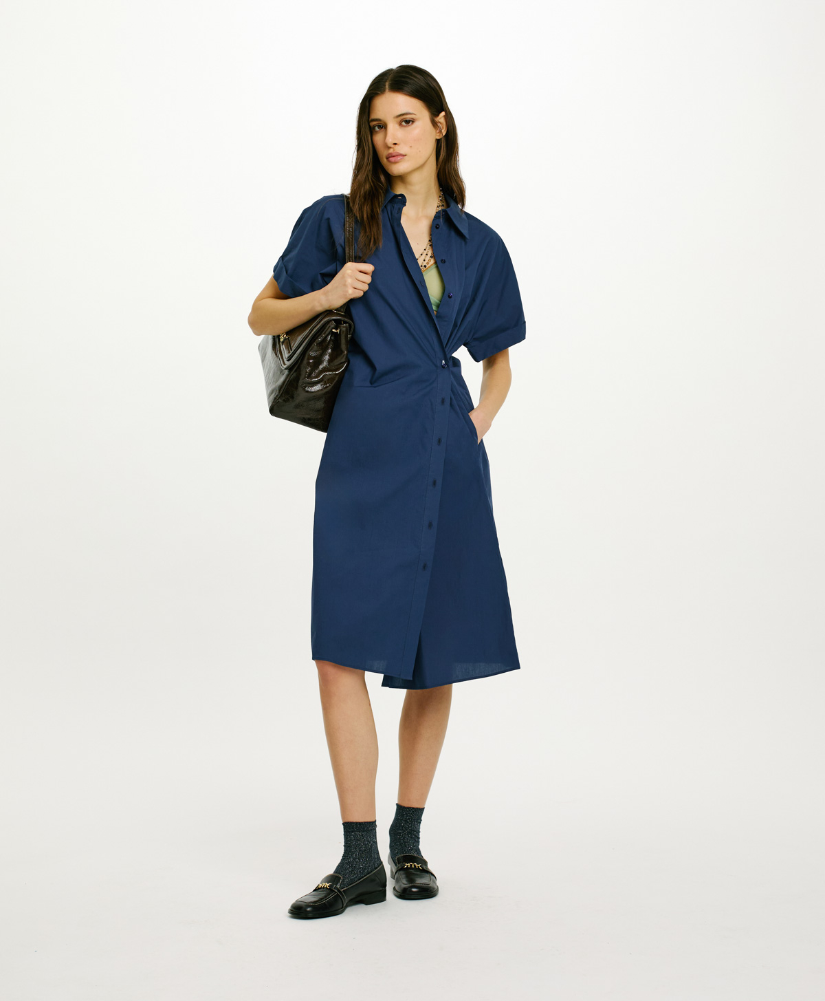 VESTITO PARA IN POPELINE FERMO - BLU - Clothing - Momonì