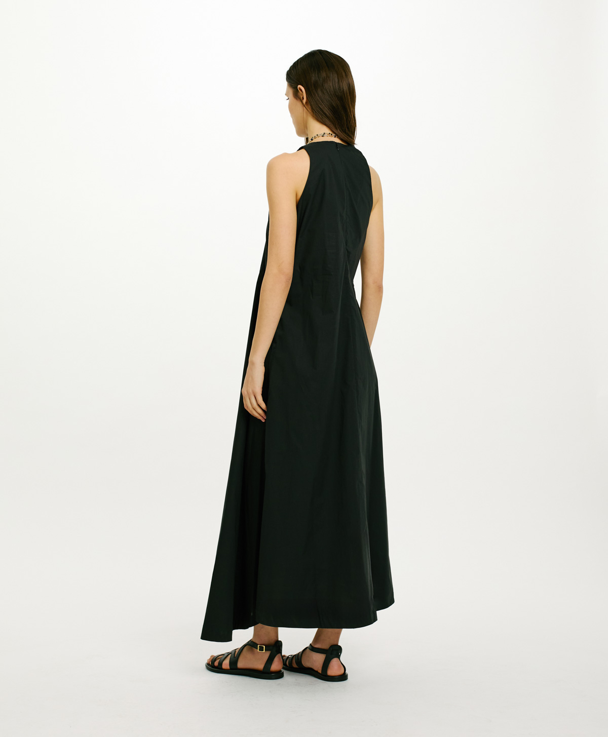 ZACINTO DRESS IN COTTON POPLIN - BLACK - Momonì