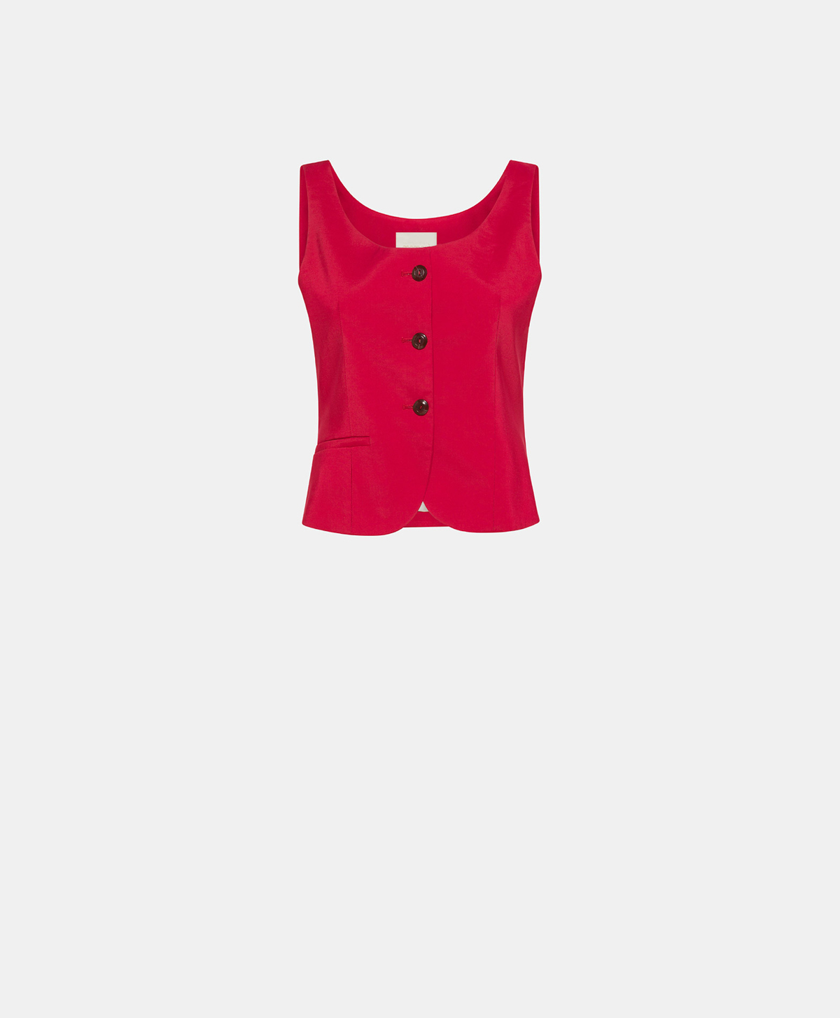 BILBAO GILET IN FLUID PEACH VISCOSE - RED - Clothing - Momonì