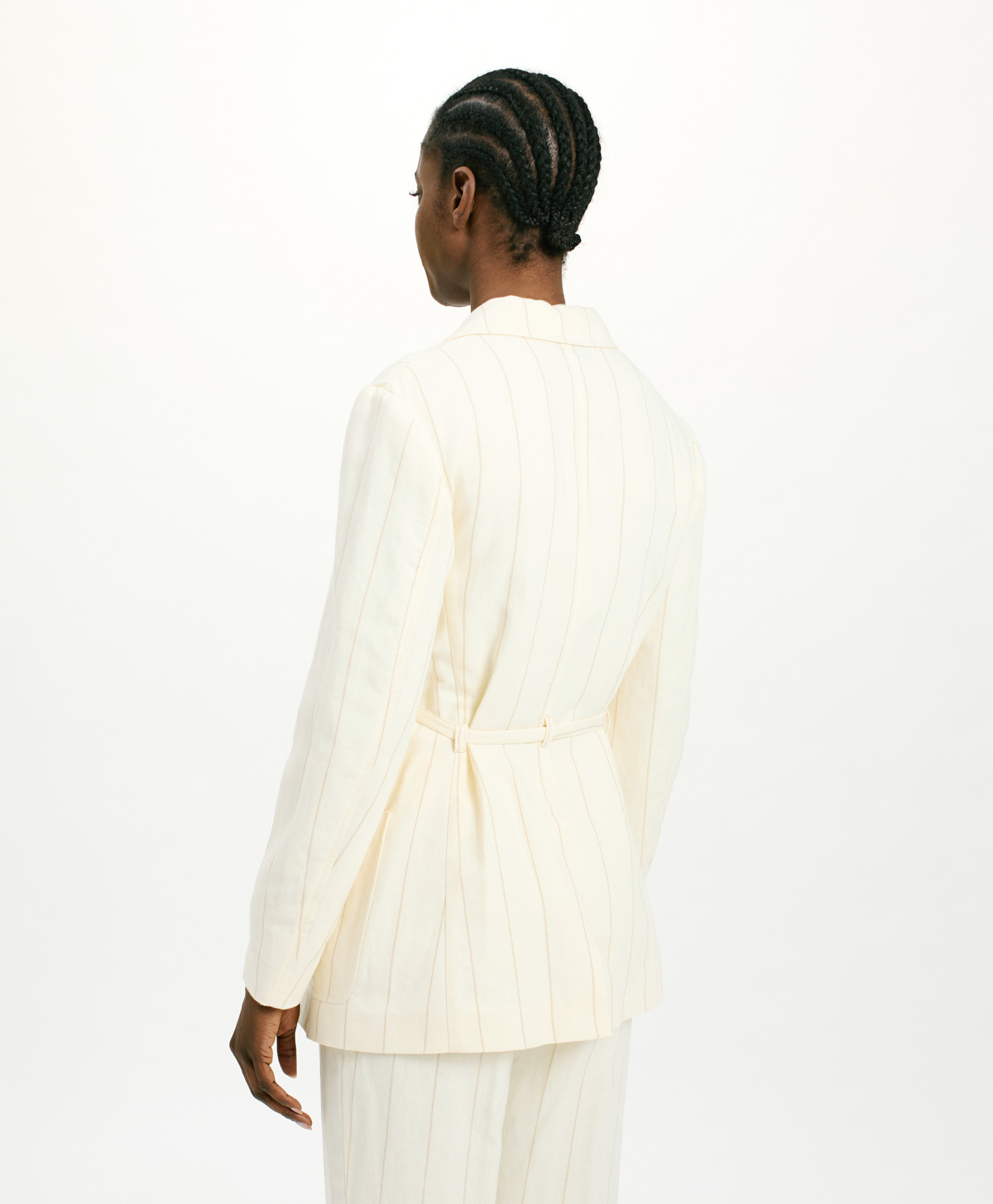 OPUNTIA JACKET IN STRIPED FAKE DENIM - CREAM - Momonì