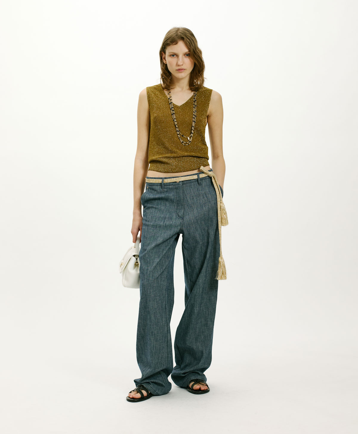IXORA TOP IN VISCOSE AND LUREX - GOLD - Clothing - Momonì