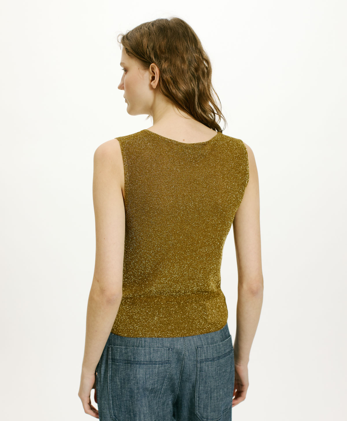 IXORA TOP IN VISCOSE AND LUREX - GOLD - Momonì