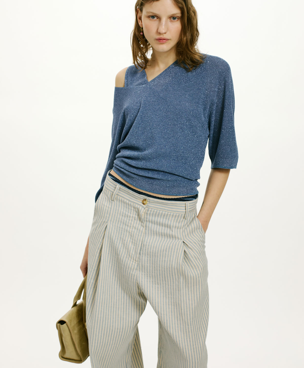 BLAS SWEATER IN VISCOSE AND LUREX - SKY BLUE - Momonì
