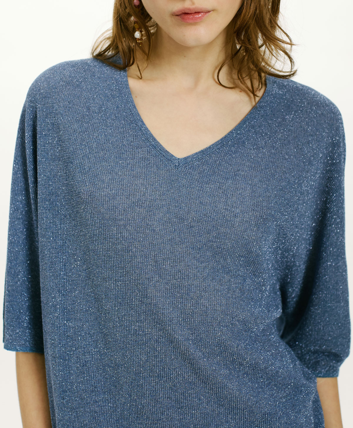 BLAS SWEATER IN VISCOSE AND LUREX - SKY BLUE - Momonì