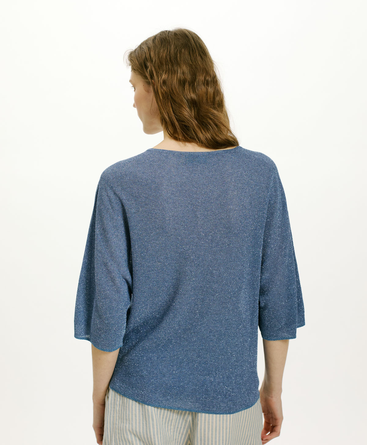 BLAS SWEATER IN VISCOSE AND LUREX - SKY BLUE - Momonì
