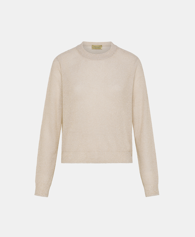 CILANTRO SWEATER IN VISCOSE AND LUREX - WHITE PLATINUM - Clothing - Momonì