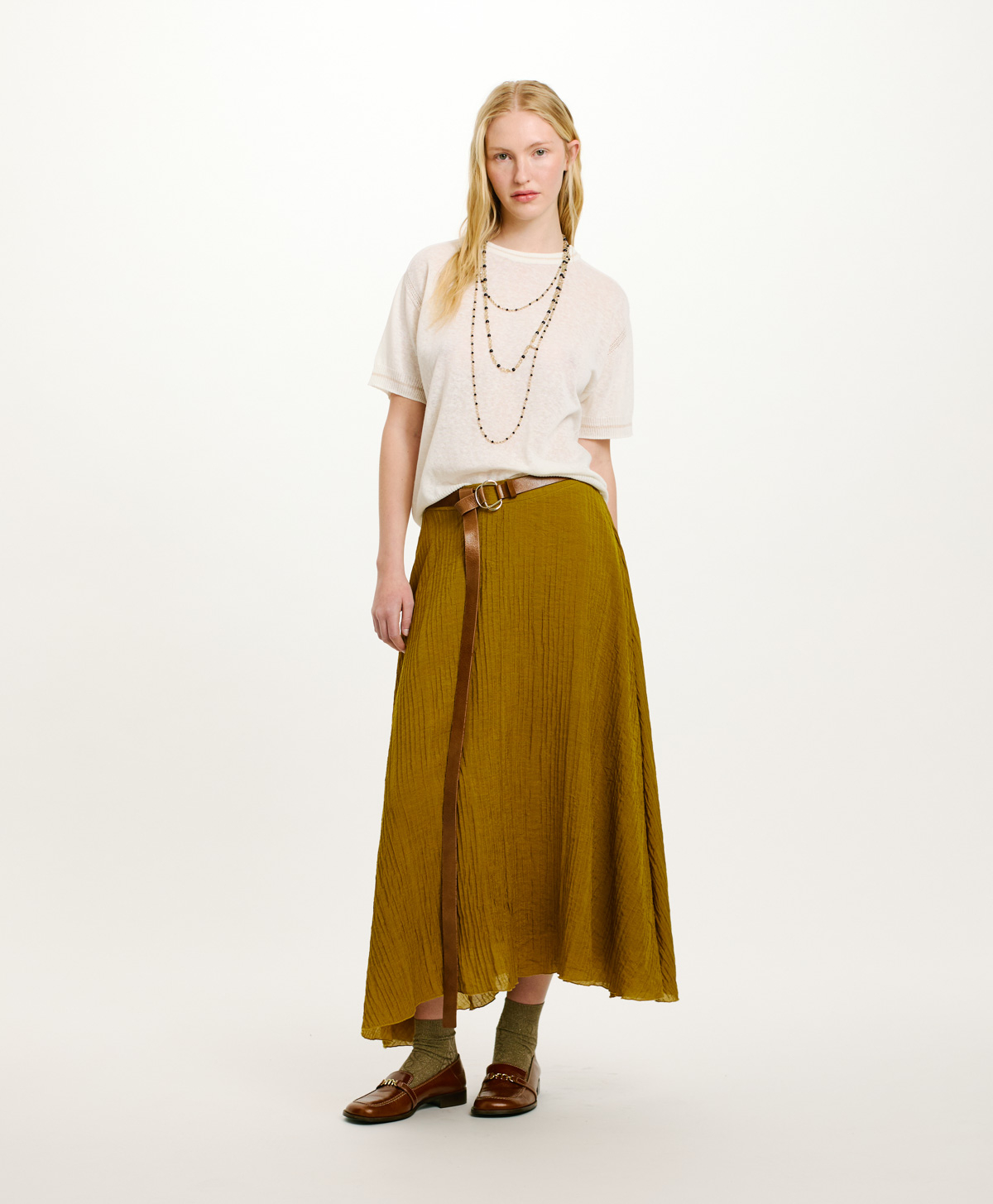TRICOT ECHINATA EN COTON ET LIN - BLANC - Clothing - Momonì